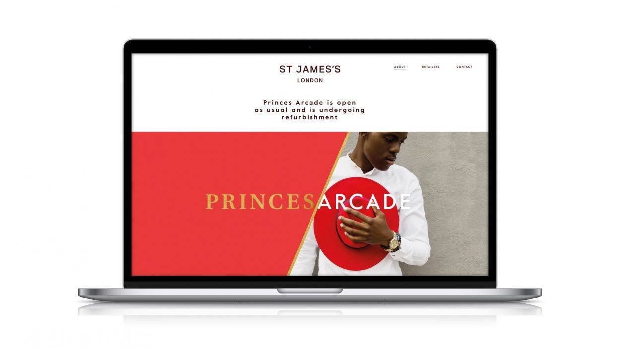 property marketing for princes arcade London - website