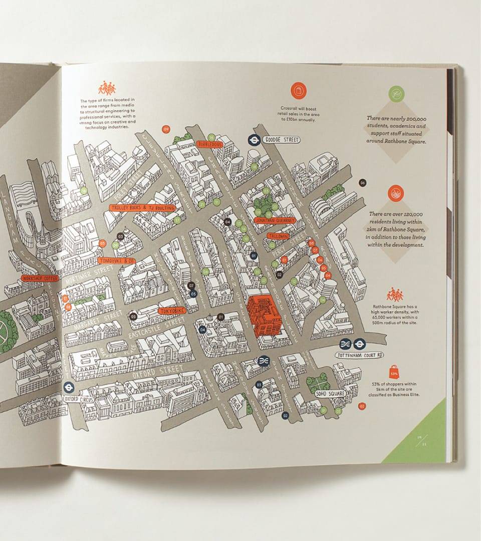 property marketing for rathbone square london - map 1